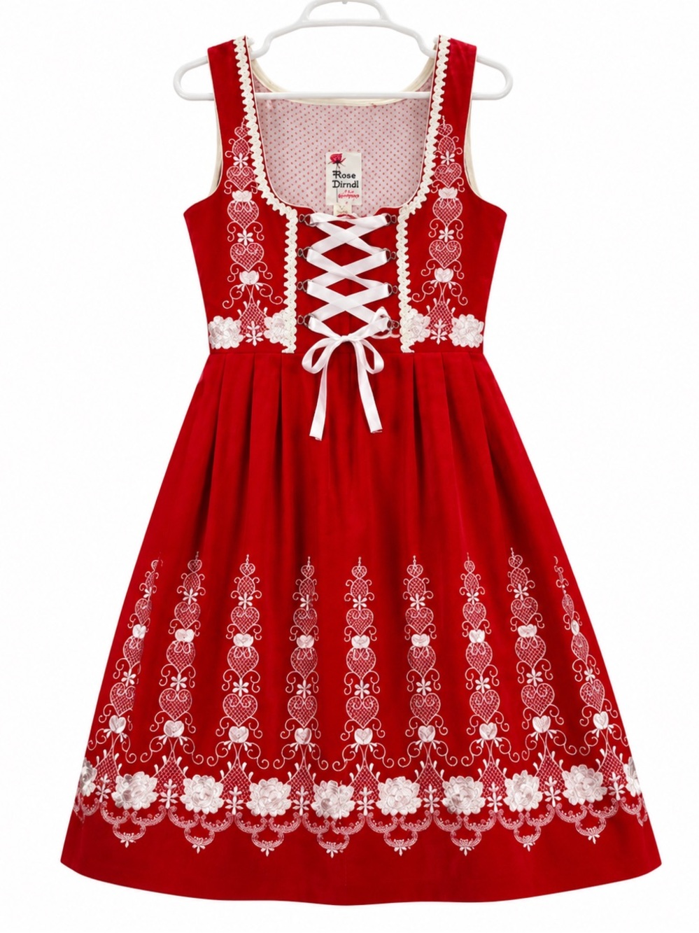 Vintage Rose Dirndl Corset
Dress 40 M Red Embroidered #oktoberfest #wurstfest